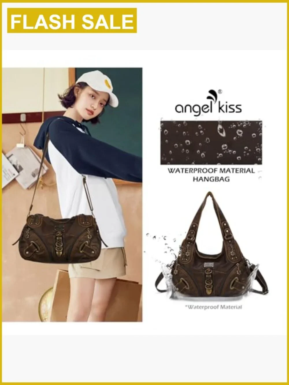 Large Hobo Satchel Purse for Women Faux Leather Shoulder Bag